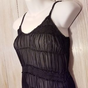 EUC sheer black top M